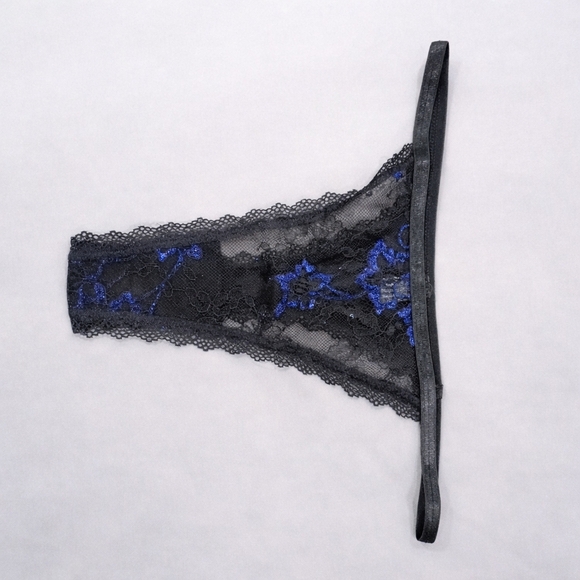 Black Lace Bustier Corset Lingerie Set – Floral Mesh w/ Thong | Size M | New - Picture 7 of 11